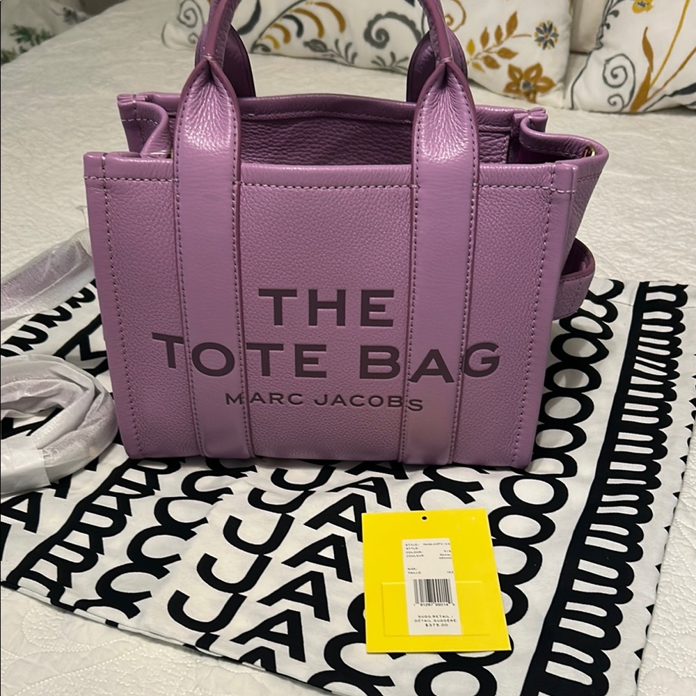 Marc Jacobs Purple Leather Tote Bag